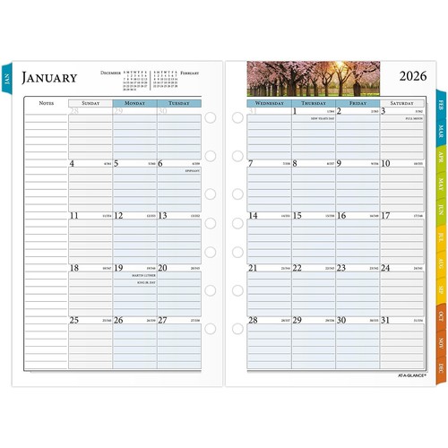 2026 AT-A-GLANCE Zenscapes 8,5" x 5,5" Wochen- & Monatsplaner Nachfüllseiten - Bild 4 von 5
