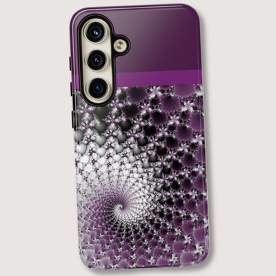 Samsung Galaxy S24 Tough Phone Case Shockproof Dual Layer Purple Spiral