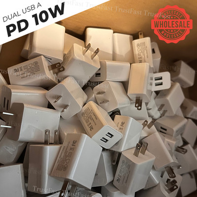 10W Double USB A Wall Adapter 5V 2A AC to DC Charger Cube For iPhone Samsung Lot