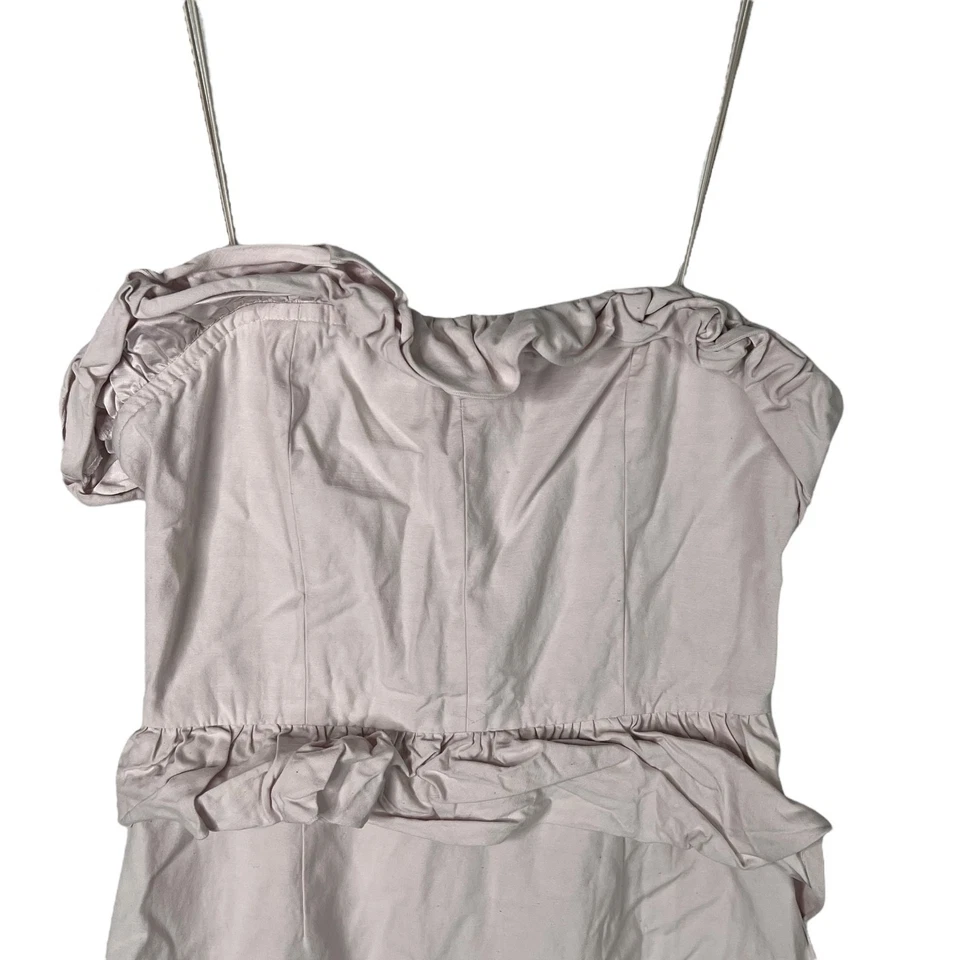 Vestido Brock Collection x H&M Rosa Volantes Mezcla Lino Volantes Asimétricos Pequeño Foto 4 de 4