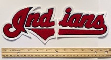 CLEVELAND INDIANS Vintage MLB Official Jersey Jacket Iron-On Chenille Patch Set