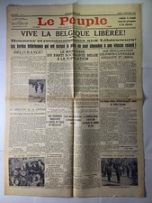 Le Peuple No.1 Sept 5 1944 Belgium Liberation First Issue Newspaper