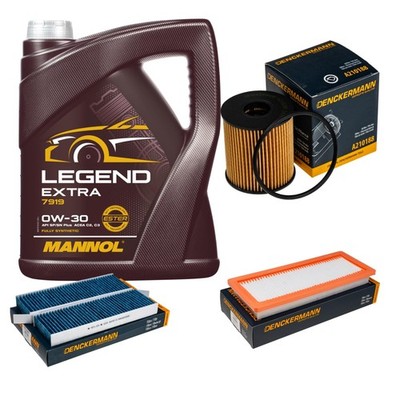 DENCKERMANN Inspektionspaket 5 L MANNOL Legend Extra 0W-30 für Opel Grandland X