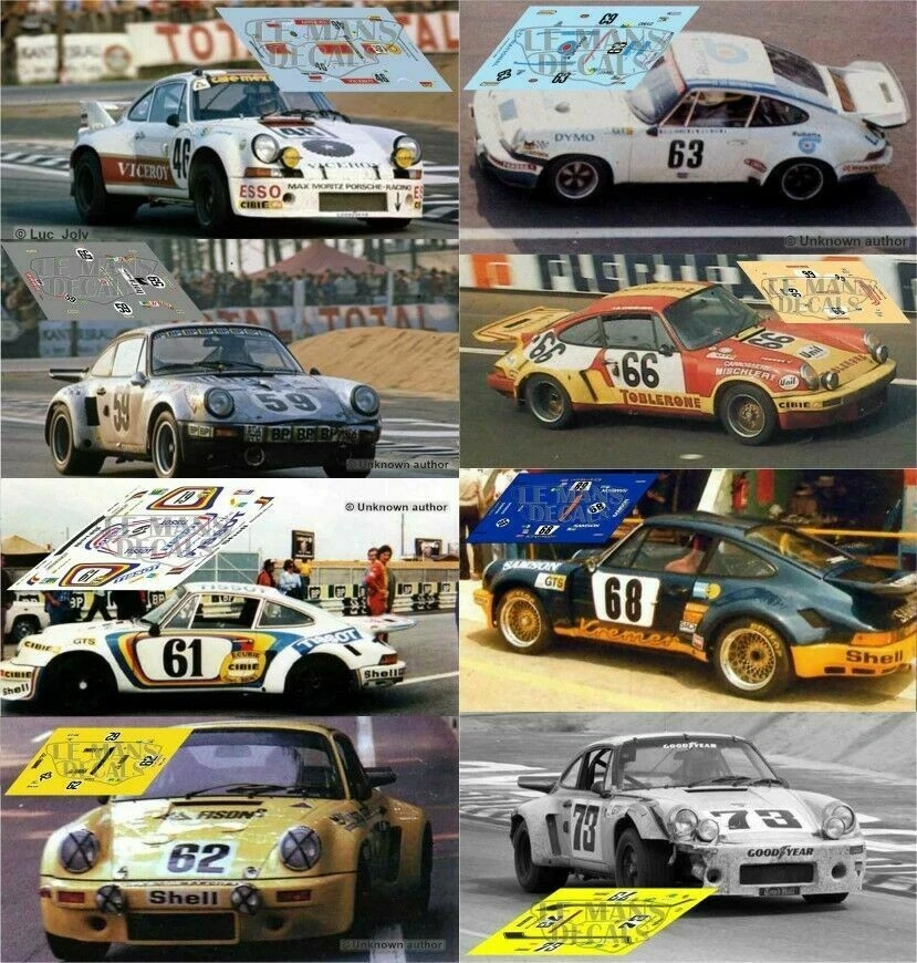 Décal Porsche 911 Carrera RSR Le Mans 1974 1:32 1:43 1:24 1:18 décalcomanies - Photo 1/1