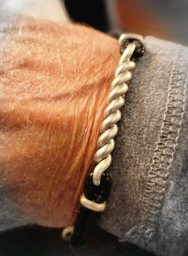 Pulsera David Yurman Hombre Plata de Ley 925 Tejido Cable Talla 8 Foto 3 de 4