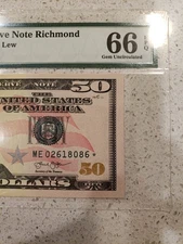 2013 $50 Richmond Star PMG Super Gem 66 EPQ!  Very Scarce!!!