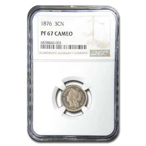 1876 Three Cent Nickel PF-67 Cameo NGC