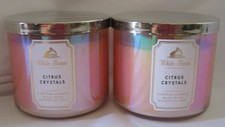 Bath Body Works 14.5 oz 3-wick Candle Lot Set of 2 CITRUS CRYSTALS
