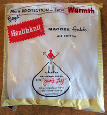 Vintage HEALTHKNIT Boys 16 Cotton Mac Dee Long Underwear Ankle USA NOS