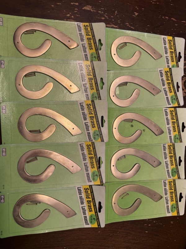 10 COUNT NUMBER 6 HY-KO 4" Solid Brass House Number L@@K NO RESERVE
