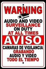 Spanish English Warning Protected By Video Surveillance Sign Made In US security