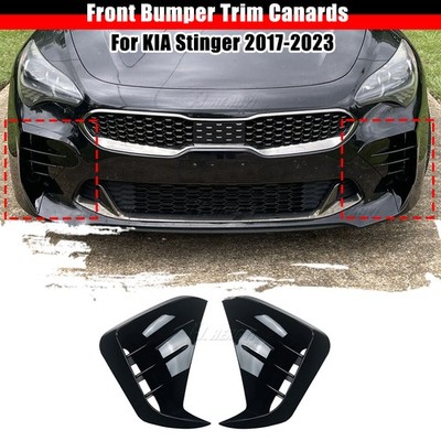 For KIA Stinger GT 2017-2023 Front Bumper Vent Hole Cover Body Kit Glossy Black