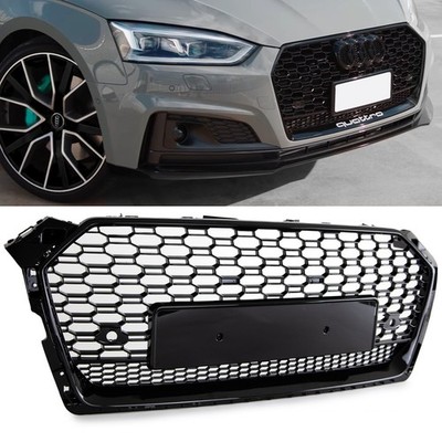 Kühlergrill Grill Wabendesign Trichter hochglanz Schwarz passt für Audi A5 F5