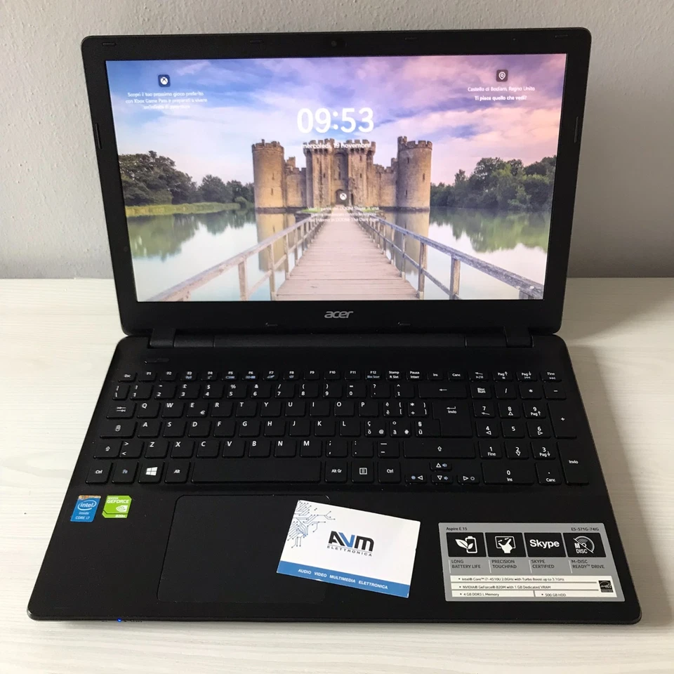 Notebook Acer E5-571G Windows 11 Core i7-4510 RAM 16GB DDR3 SSD 512GB GeForce - Immagine 2 di 4