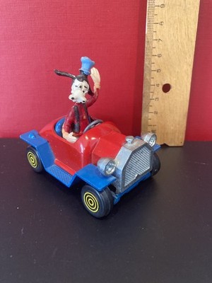 POLISTIL Goofy Pippo im Auto, Metall/Kunststoff, Italien 70er