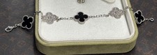 Authentic Van Cleef Bracelet White Gold With Diamonds .no Box No Paper 8 Inches
