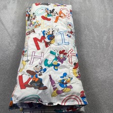 Edredón Disney Niños Doble Blanco Vintage Años 90 Alfabeto Mickey Donald Goofy 80x60