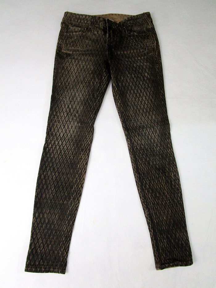True Religion Halle Coated Snake Print Skinny Jeans Size 27