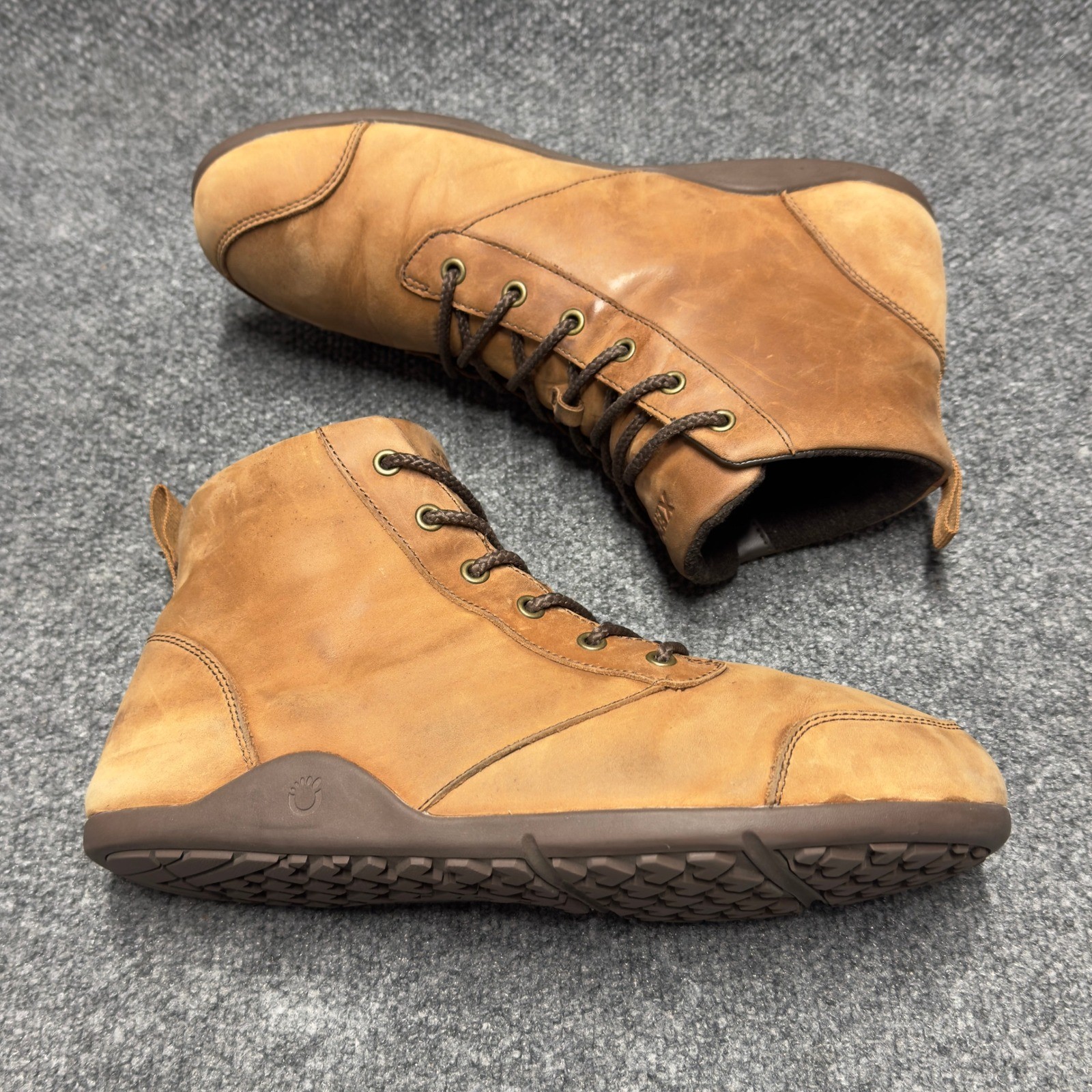 Xero Zapatos Denver Cuero Hombres EE. UU. 12 Tostado Marrón Descalzo Botas Minimalistas DNL-CBN