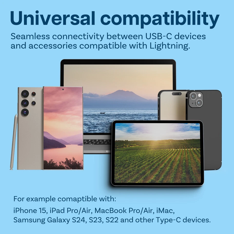 USB-C to 8 Pin Adapter Compatible with Apple 8 pin Female to USB-C Converter - Image 3 of 4