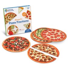 Learning Resources Magnetic Pizza Fractions - Montessori Math Manipulatives, Add