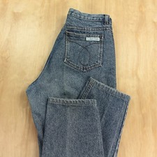 vtg usa CALVIN KLEIN sport cropped mom jeans sz 12 hi rise 29" tapered 80s 90s