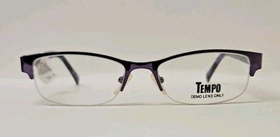 Tempo WR 5103 PU Eyeglasses Frames Black purple Half Rim 50-17-135
