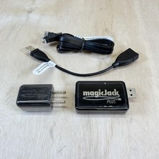 MagicJack PLUS VoIP Telephone Adapter Black USB Ethernet Phone Adapter Kit