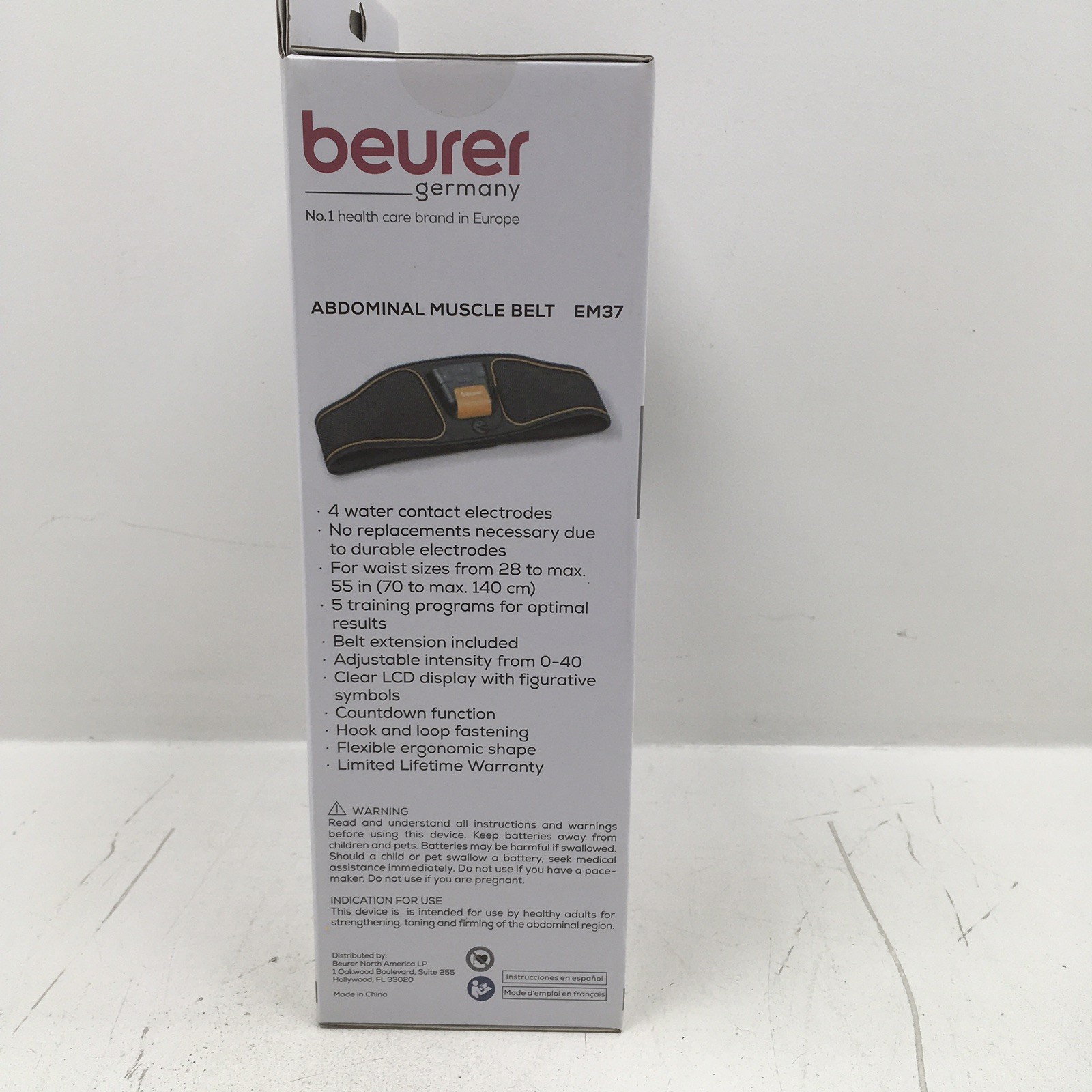 Beurer Em37 Abs Stimulator Toning EMS Ab Belt, Black, Waist 28 - 55, NIB