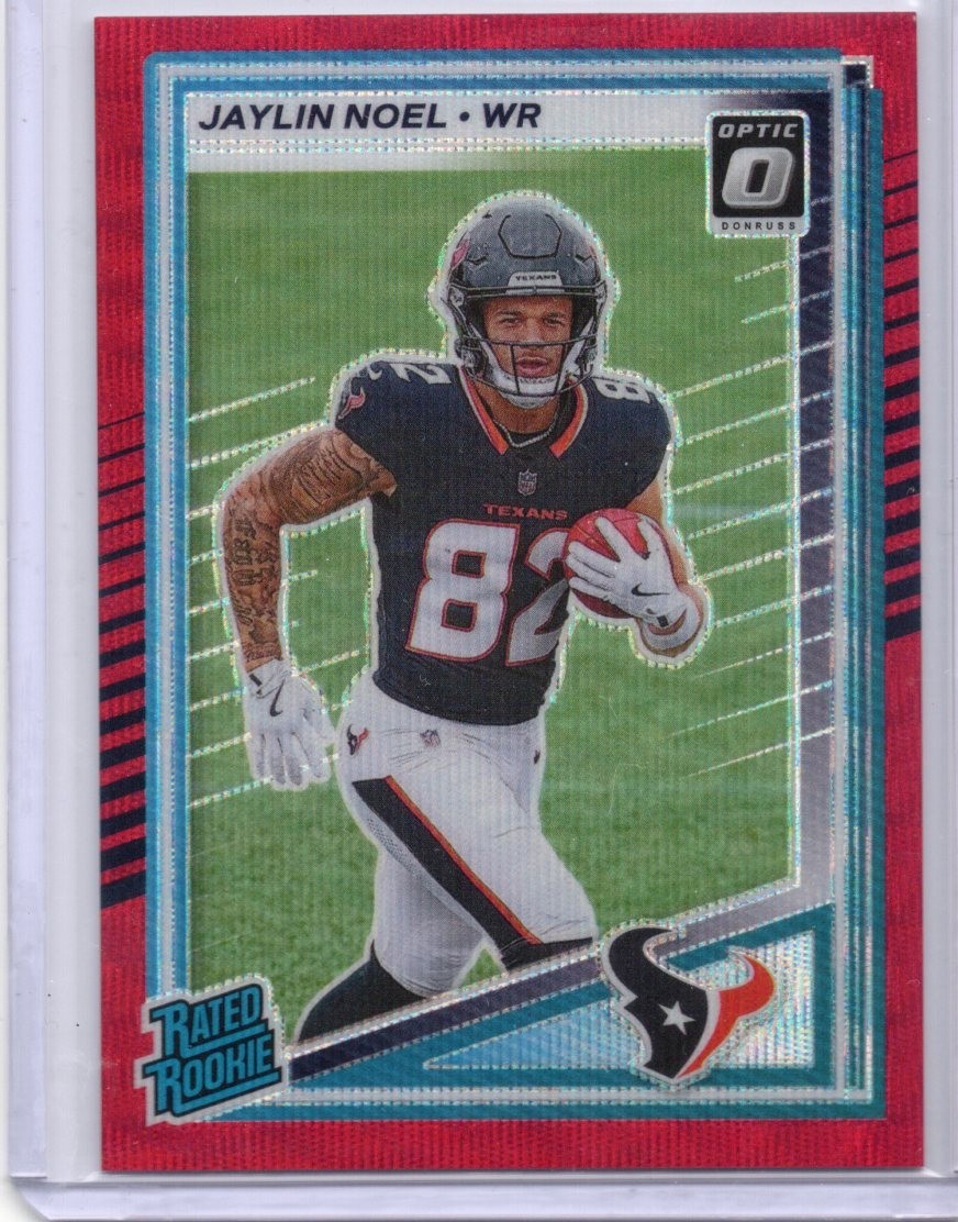 2025 Panini Donruss - Rated Rookie #324 Jaylin Noel Optic Preview Red Wave Prizm