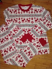 Hanna Andersson Long Johns Reindeer Christmas Dear Deer Pajamas Size XL