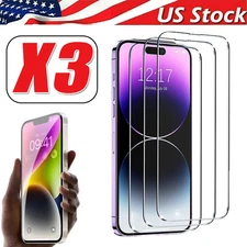 3Pack Tempered Glass Screen Protector For iPhone 14 13 12 11 Pro Max XS XR 8 7 6