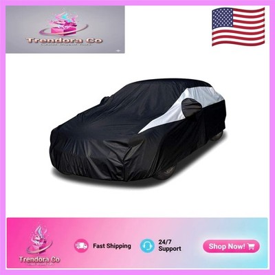 Jet Black Car Cover - Waterproof, UV Protected for Large Sedans 203-212''