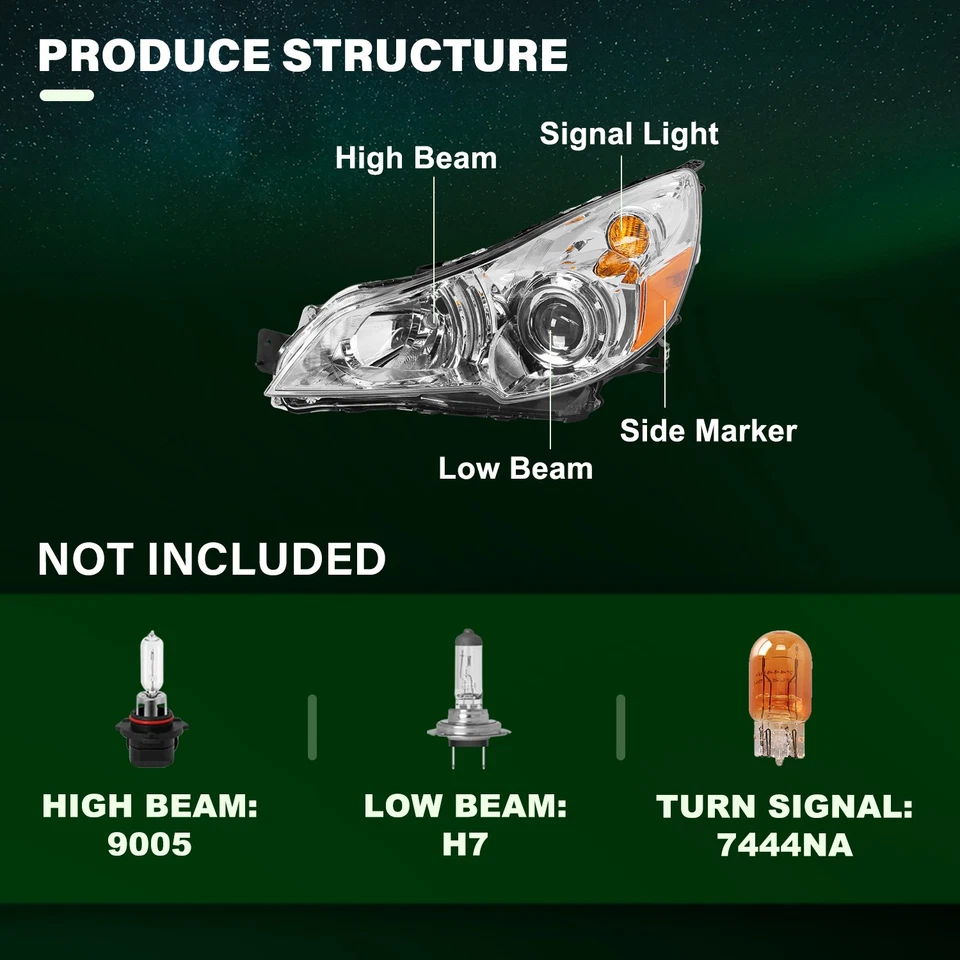 Conjunto de faros proyectores L+R para Subaru Outback Legacy 2010-2014 Foto 2 de 4