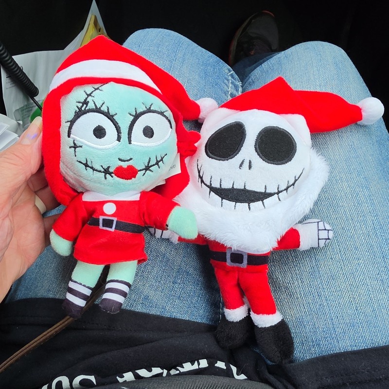 Disney 30th Nightmare Before Christmas SALLY and jack 6" Plush Bag Clip