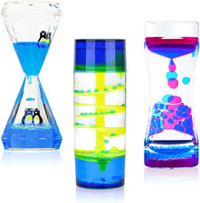 Liquid Motion Bubbler for Kids and Adults - Set of 3 Sensory Fidget Toys - Calmi