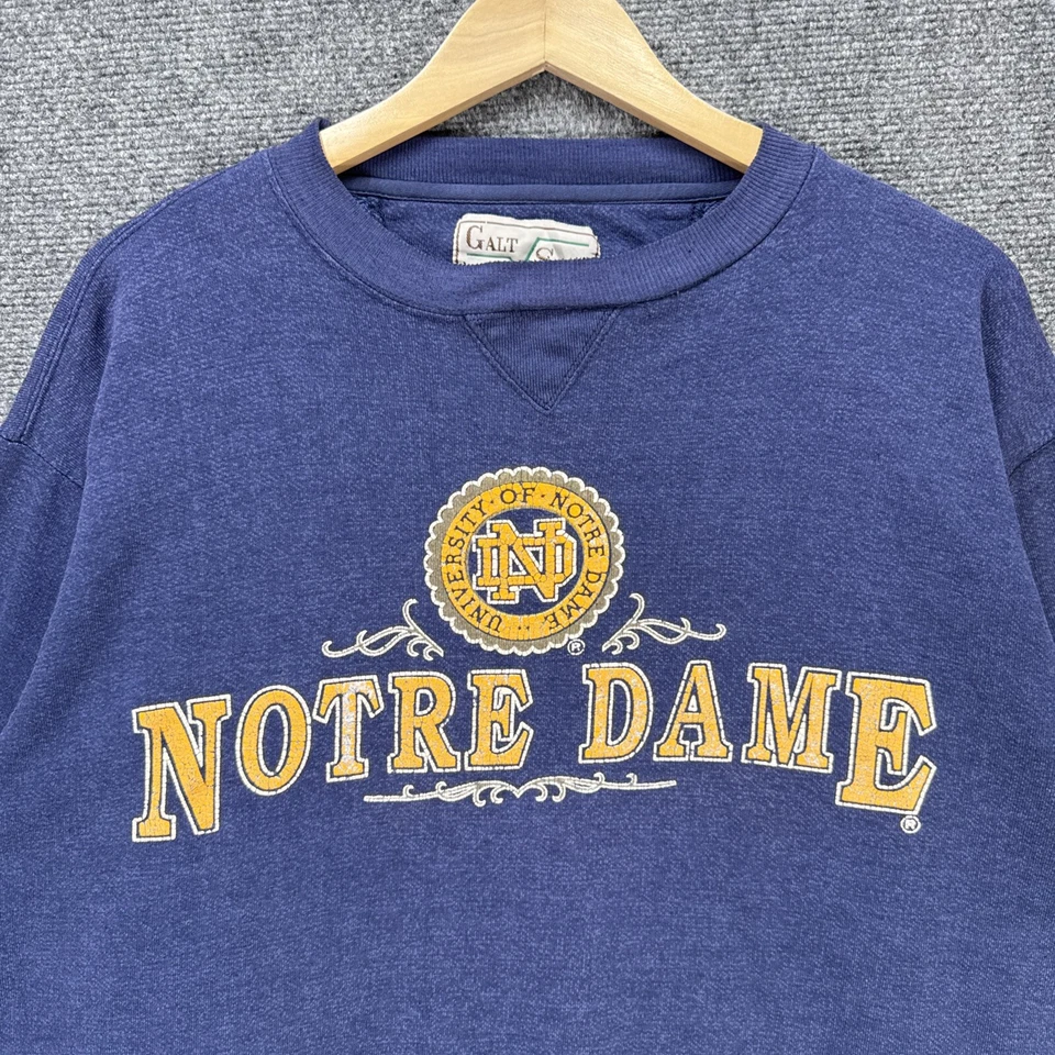 Vintage Notre Dame Sweatshirt Mens XL Navy 90s College University Faded USA - Image 2 of 4