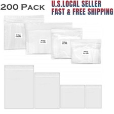 200 pcs 2 Mil Thick PP Bags for Jewelry, Clear Durable Resealable Zipper Baggies