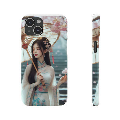 Phone Case iPhone 15 Chinese Woman with umbrella Slim Phone Case | eBay