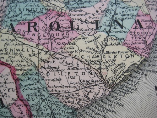 Original 1872 Map SOUTHERN STATES Florida Georgia Tennessee Texas US Mail Route - 第 9/16 張圖片