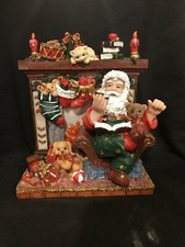 Gorgeous Resin Scene Santa Relaxing By The Fireplace