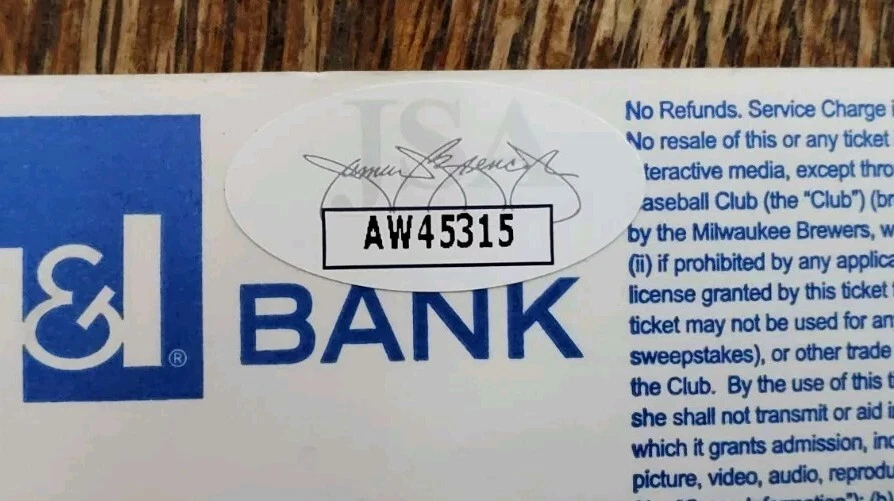 NICE Autographed Signed Brewers Ryan Braun Baseball 9/25/2010 Ticket JSA COA - Image 3 of 3