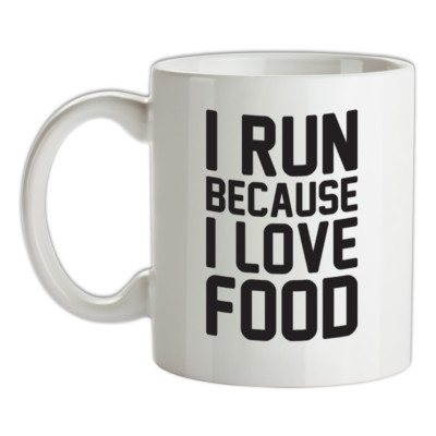 I Run Because I Love Food Becher - Laufen - Läufer - lustig - Halbmarathon