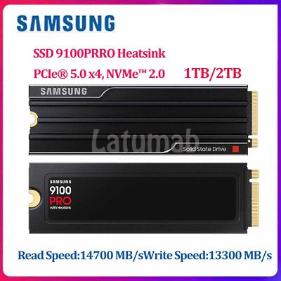 Samsung 9100 PRO Heatsink PCIe 5.0 NVMe M.2 SSD 1TB 2TB M.2 14700