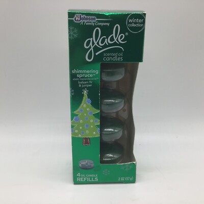 Glade Scented Shimmering Spruce Oil Candles 4 Refills Discontinued