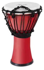 Djembe compatto rosso in plastica con pelliccia da 7", soprattutto adatto per bambini