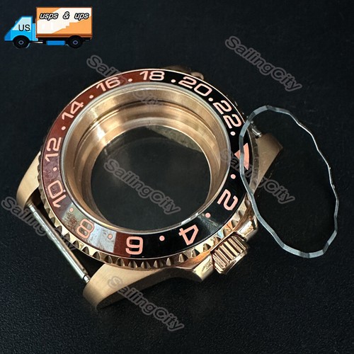 40mm Sapphire Glass Watch Case & Ceramic Bezel For NH35 NH36 Movement