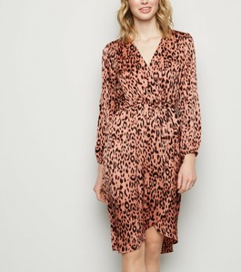 new look leopard wrap dress