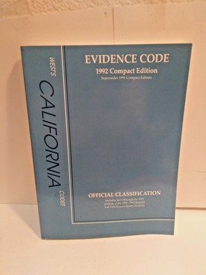 California Evidence Code 1992 Desktop Edition West MRB6C | eBay