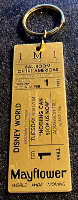 DISNEY RARE 1983 CONTEMPORARY RESORT BALLROOM OF THE AMERICAS TICKET KEY CHAIN